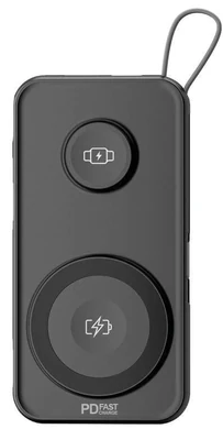 Quintara 5-in-1 10000mAh Magnetic Power Bank – Magnetic power bank front with loop