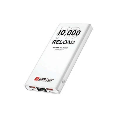 SKROSS PD10 Reload 10000mAh Power Bank – SKROSS white power bank front angle