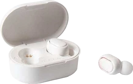 Aurivo Recycled TWS Wireless Earbuds – White earbuds and open case