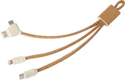 Corveta 5-in-1 Cork and Wheat Straw Cable – Cork multi-connector cable