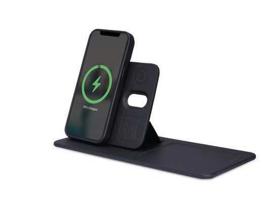 Desqora 3-in-1 Magnetic Wireless Charger and Desk Tray – Black multi-device charging desk mat