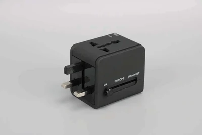 Luravo Dual USB-A Travel Adapter, travel adapter with UK pins extended