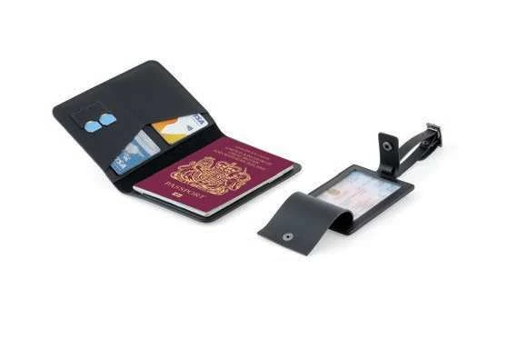 SKROSS Diplomat Passport Wallet and Luggage Tag Set, passport wallet and luggage tag opened