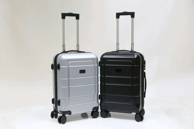 Selvara ABS Hard-Shell Cabin Trolley, black and silver cabin trolleys