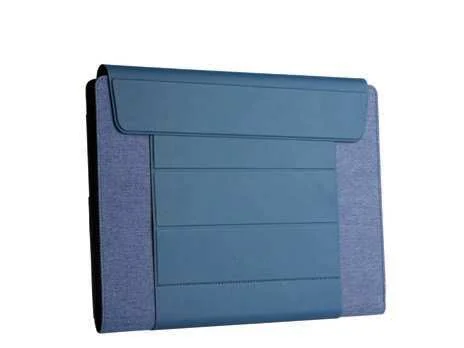 Falvian 15.6-inch Laptop Sleeve and Stand, Navy blue laptop sleeve, closed