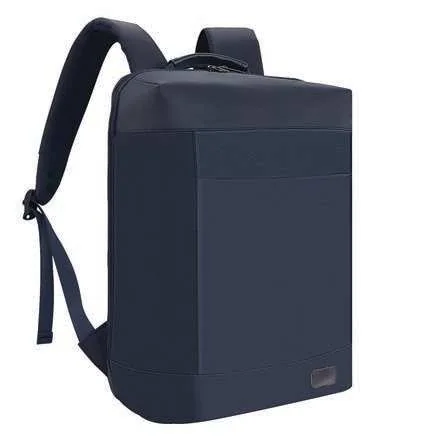 Camvero 15.6-inch Laptop Backpack, Navy blue laptop backpack, front three-quarter view