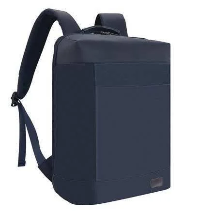Camvero 15.6-inch Laptop Backpack, Navy blue laptop backpack, front three-quarter view