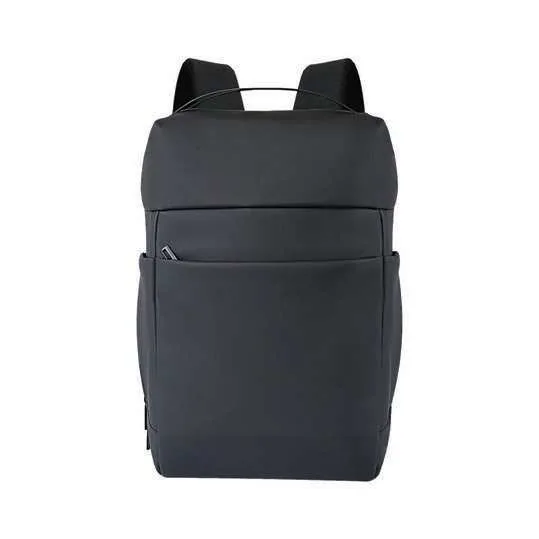 Lunvero 15.6-inch Laptop Backpack with Side Pockets, Black laptop backpack, front view