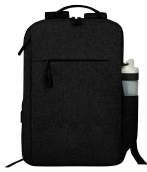 Nevaro 12L 15-inch Laptop Backpack, Black 12-litre laptop backpack, front view