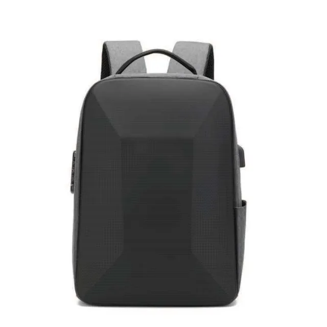 Aevora EVA-Shell Backpack with Combination Lock, Grey laptop backpack with moulded black EVA front shell