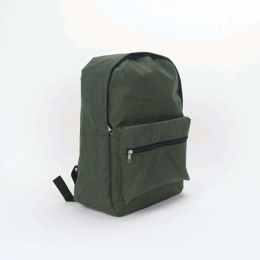 Rovello 15-inch Two-Tone Promotional Backpack, Green two-tone backpack, three-quarter view