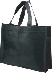 Caltira Horizontal Non-Woven Tote, Black horizontal non-woven tote bag