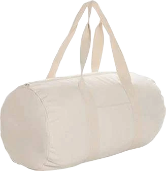 Belvessa 230gsm Recycled Cotton Duffle, Natural recycled cotton duffel bag with carry handles