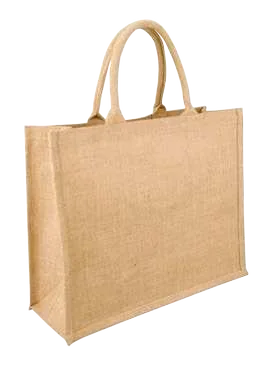 Tovessa Canvas and Jute Shopping Tote, Natural horizontal shopping tote with reinforced handles