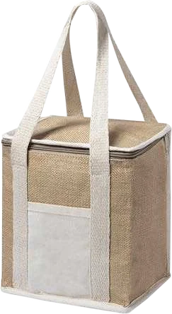 Luneth Jute Cooler Bag, Natural jute cooler bag with carry handles