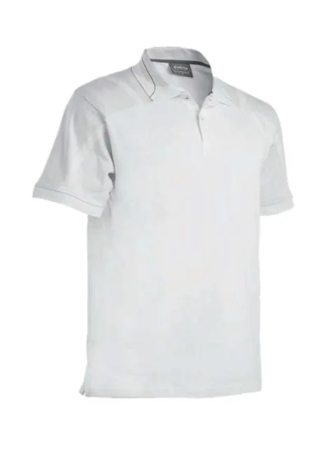 Greberry Contrast-Collar Cotton-Blend Polo Shirt, White and grey polo with patterned shoulder panels