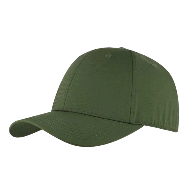 Strenvo Stretch-Fitted Cap, Green fitted cap, three-quarter view