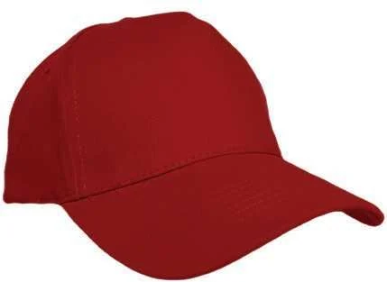 Narvello Five-Panel Cotton Twill Cap, Red cotton twill cap, three-quarter view