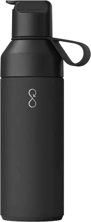 Ocean Bottle GO 500ml Straw Bottle, Obsidian black 500 ml bottle with flip straw lid