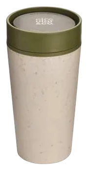 Circular&Co Circular Cup 12oz 340ml, Cream 340 ml cup with green lid