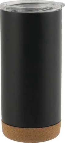 Giftology Ravren 480ml Cork-Base Travel Mug, Black tall travel mug with cork base