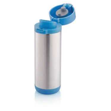 XD Design Lock Mug 250ml, Steel mug with blue locking lid opened