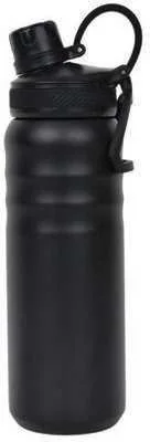 Hans Larsen Cendrel 720ml Steel Bottle, Black ridged bottle with loop cap