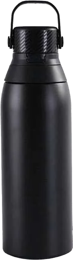 Hans Larsen Evrin 750ml Sipper Bottle, Black insulated bottle with carry loop