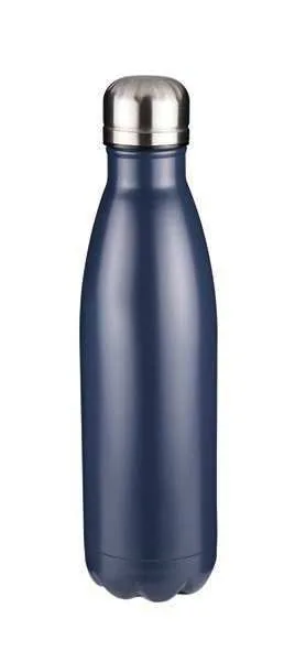 Hans Larsen Kelvian 500ml Steel Bottle, Blue vacuum bottle with steel cap