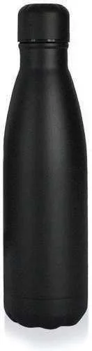 Giftology Stonrel 500ml Textured Bottle, Black stone-finish vacuum bottle