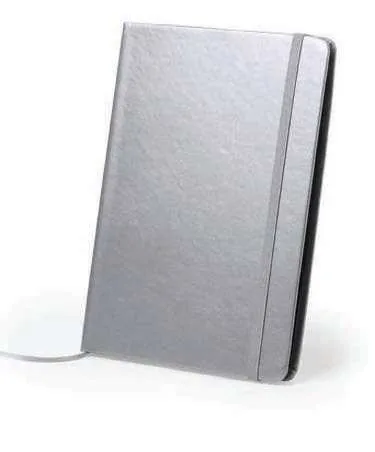 XD Collection Silvero Metallic Silver Hardcover Notepad, Metallic silver notebook, closed