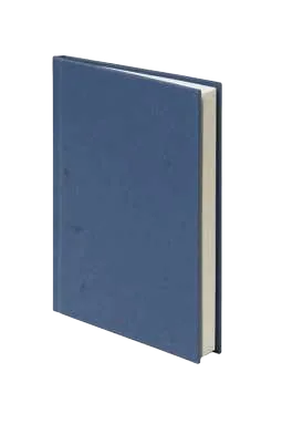 eco-neutral Virello A5 Material-Cover Notebook, Denim-cover upcycled notebook, closed