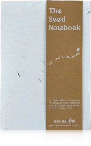 eco-neutral Sevarra A5 Wheatstraw Notebook, Softcover seed-paper notebook with sleeve