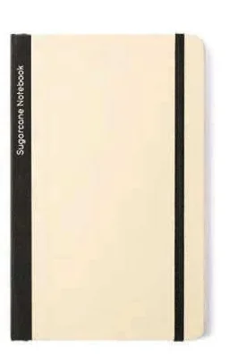 eco-neutral Canverra A5 Sugarcane Notebook, Black-accent sugarcane notebook