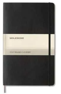 Moleskine Classic Hardcover Large Ruled Notebook, Black large ruled notebook with sleeve