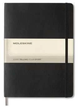 Moleskine Classic Soft Cover Ruled XL Notebook, Black XL softcover ruled notebook with sleeve