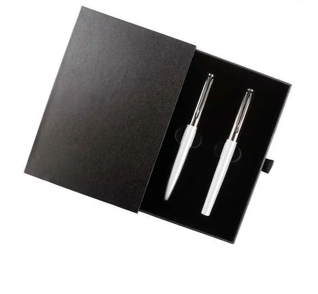 Norvello Rollerball & Ballpoint Pen Gift Set, White pen set in gift box