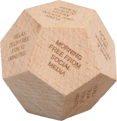 Unplugra Screen-Break Challenge Dice, Wooden digital-detox challenge die