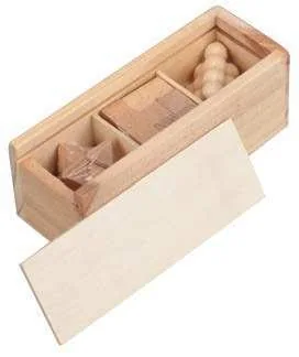 Puzzleva Three-Piece Wooden Puzzle Set, Three wooden puzzles inside box