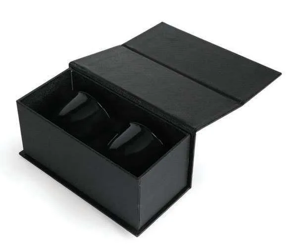 Finjela Two-Piece 90ml Arabic Coffee Cup Set, Two Black coffee cups in the gift box