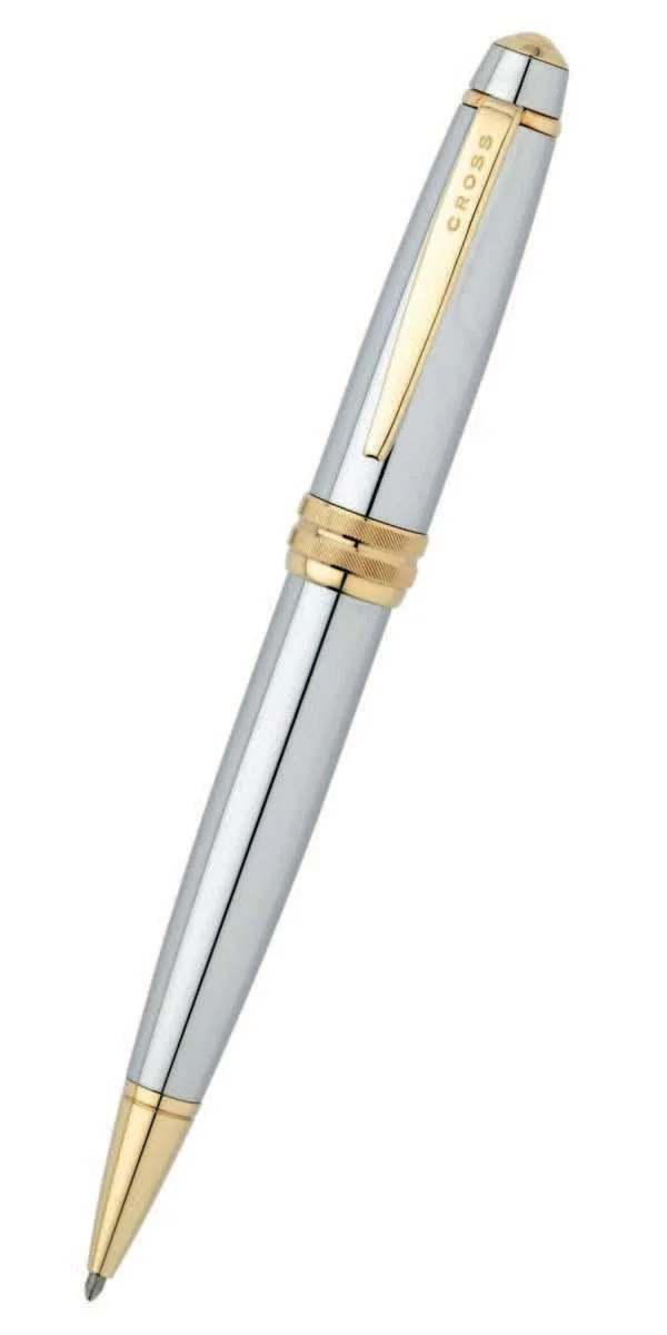 Cross Bailey Rollerball or Ballpoint Pen, Chrome and Gold Bailey rollerball pen, uncapped
