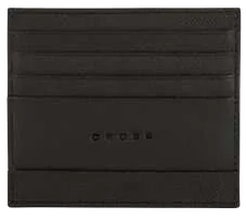 Cross Saffiano 6CC Card Holder, Black Saffiano card holder, front view