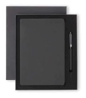 Notelio A5 Refillable Notebook and Pen Gift Set, Black refillable notebook and pen gift set