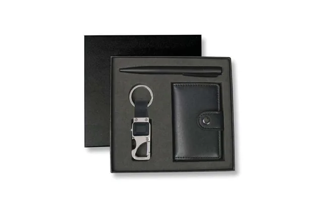 Keldaro Cardholder, Metal Pen and Keyholder Set, RFID card holder, pen and multi-utility keyholder gift set