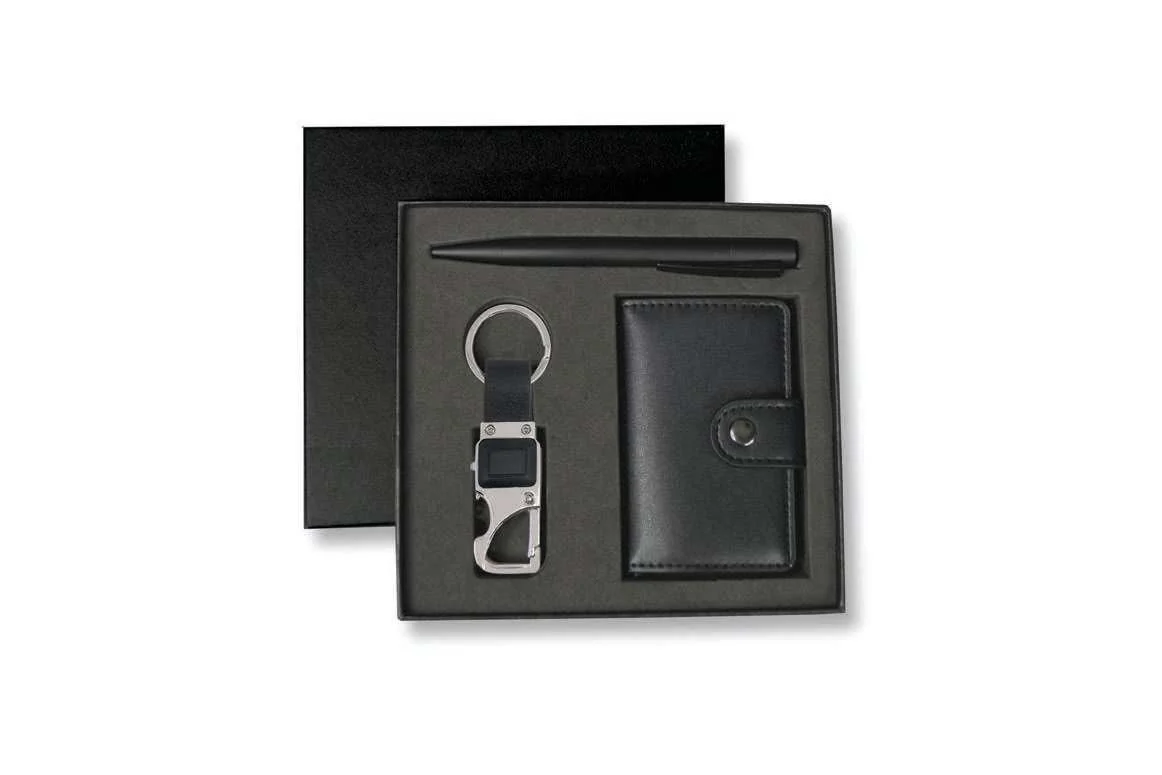 Keldaro Cardholder, Metal Pen and Keyholder Set, RFID card holder, pen and multi-utility keyholder gift set