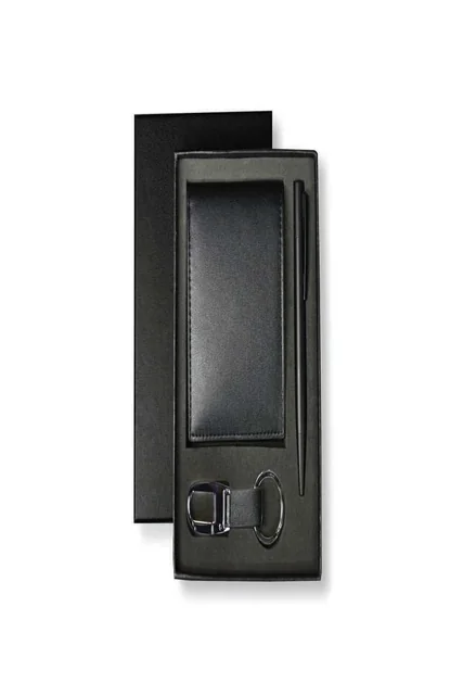 Folvesso Bifold Wallet, Metal Pen and Keyholder Set, Bifold wallet, metal pen and carabiner keyholder gift set