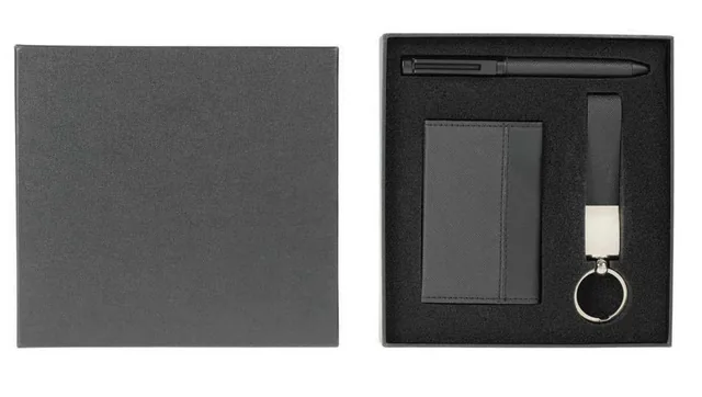 Nexdoro Cardholder Wallet, Keyholder and Metal Pen Set, RFID card holder wallet, keyholder and metal pen gift set
