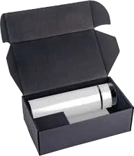 Temprivo 500ml Temperature-Display Flask Notebook Set, White vacuum flask pictured in its gift box
