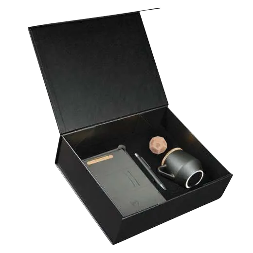 Focusaro Wireless Mousepad and Notebook Gift Set, Black notebook, organizer, mug and wooden dice gift set