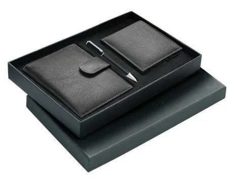 Jourvello Leather Travel Wallet and Pen Set, Leather passport holder, wallet and metal pen gift set